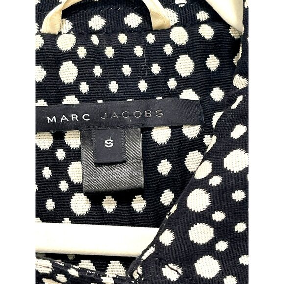 Marc Jacobs Black & White Polka Dot Double-Breasted Coat Small - Picture 2 of 6